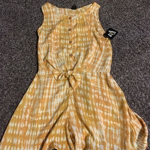 Mustard yellow and cream romper